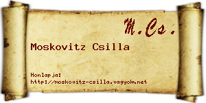Moskovitz Csilla névjegykártya